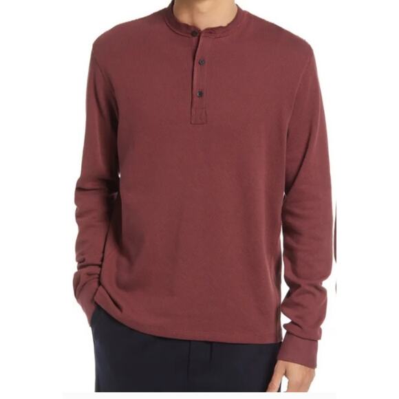 Rag & Bone Mens Size Large Waffle knit Henley Grungecore Distressed Shirt Preppy - Picture 11 of 13